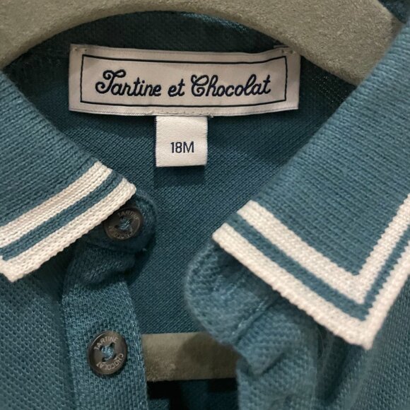 Tartine et Chocolat Boys polo shirt monkey and banana size 18M - Picture 4 of 4